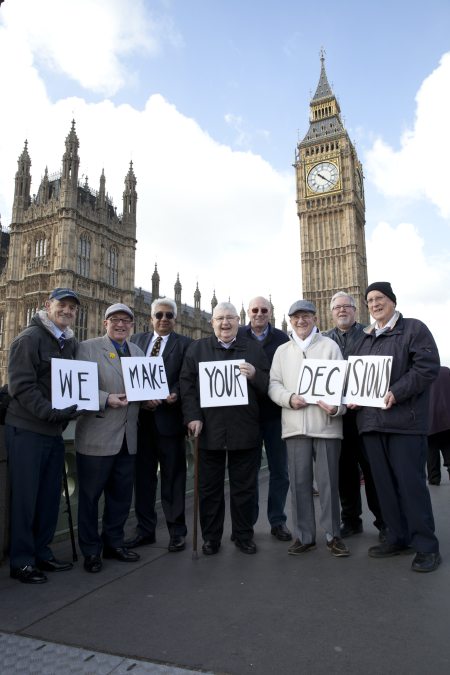 Age UK pre-election rally for older people at QEII Hall Westminster with political party MP's