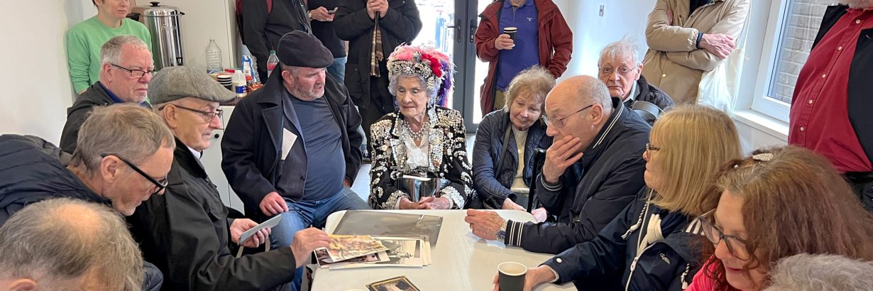 The Geezers and Phyllis Broadbent in the newly opened Common Room