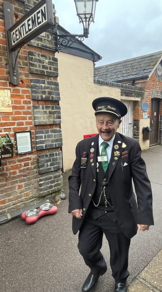 The Station Master with his badges at Epping Ongar Railway