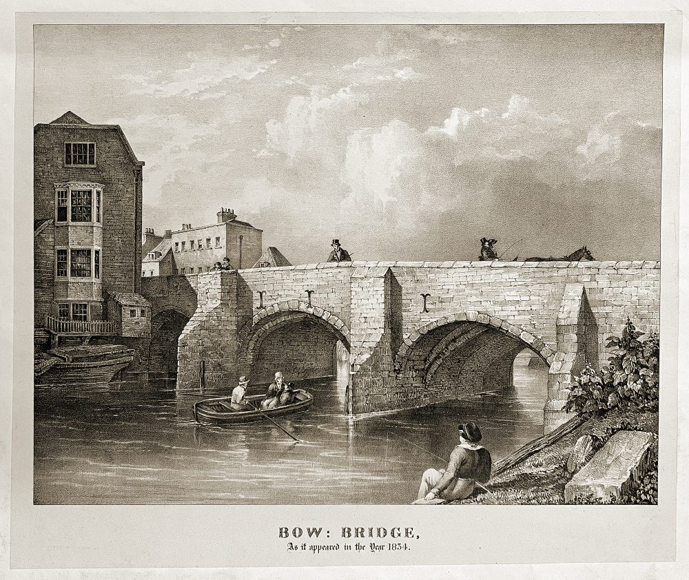 Bow Bridge in 1834, photographed at the Society of Antiquaries