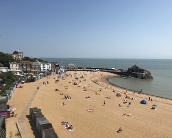 Viking Bay. A stretch of sandy beach and sea. Sunny weather.