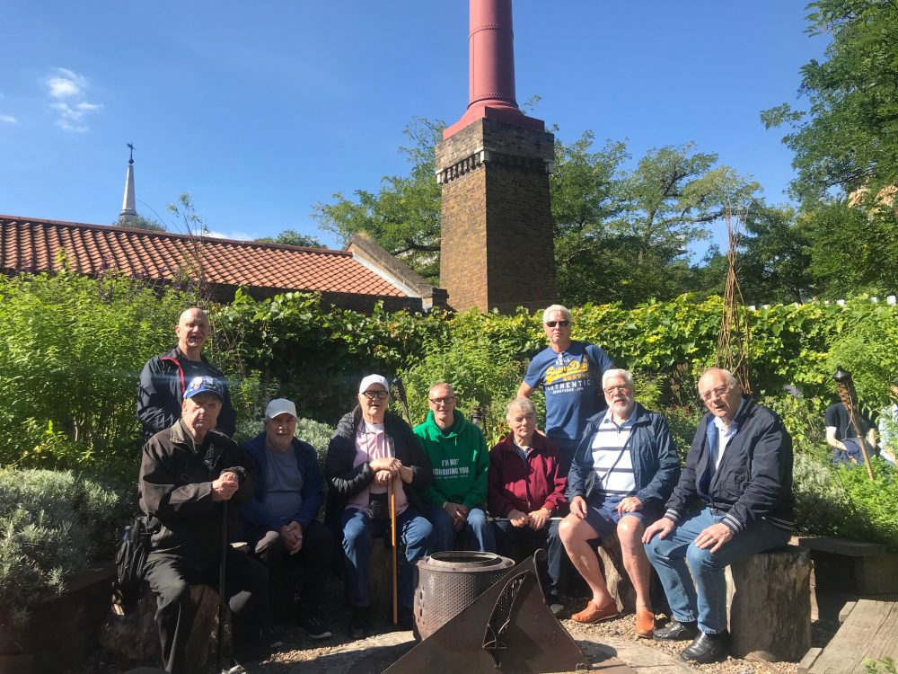 Geezers at The Brunel Museum herb garden.