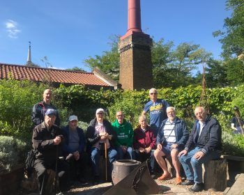 Geezers at The Brunel Museum herb garden.