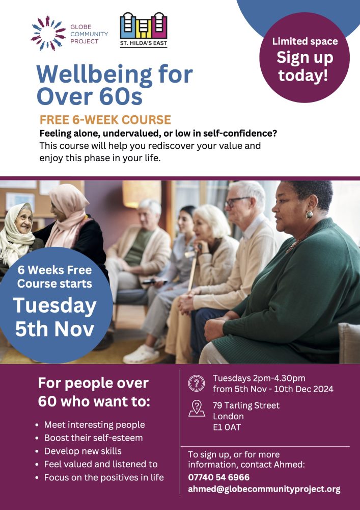 Over 60s wellbeing course London E1